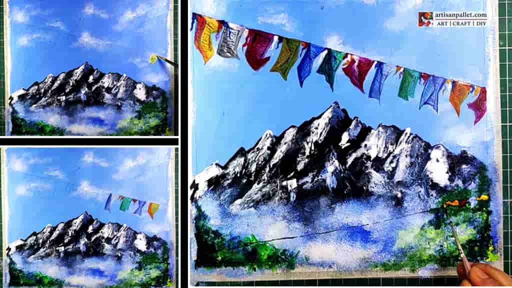 Easy Step by Step Mountain Painting for Beginners 6