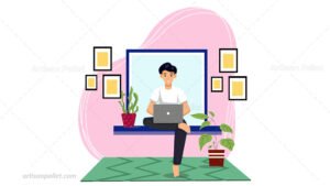 Read more about the article Working from Home Illustration
